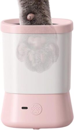 Очисник лап для собак Zahoken: портативний, 2 швидкості, захист від бризок, для дому, прогулянок та подорожей (рожевий)