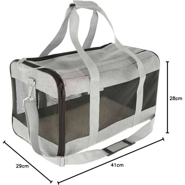 Kerbl Pet Tragetasche Casual: переносна сумка для собак та котів до 12 кг, сіра, 52x31x31 см