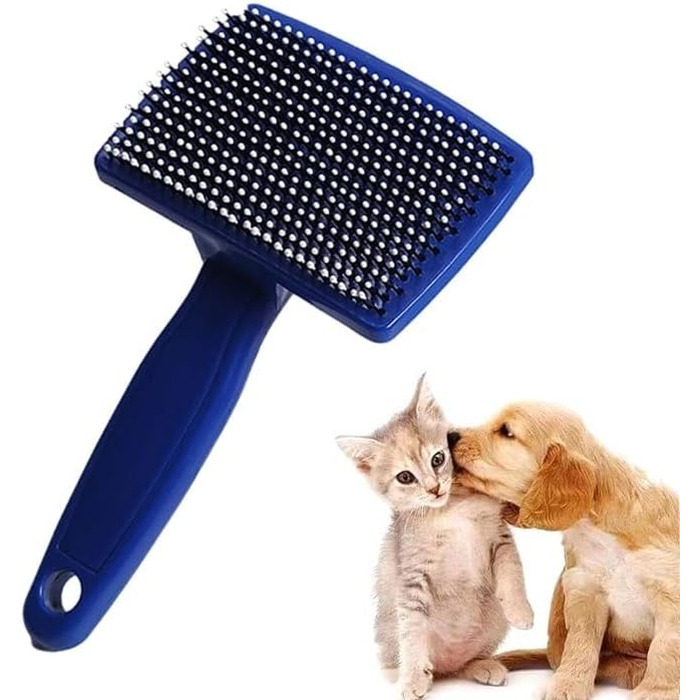 Бурштук для догляду за шерстю котів з довгим волоссям, щітка для собак і котів, гребінець для котів, щітка для грумінгу домашніх тварин, для кошенят, кроликів, інструмент для видалення шерсті, масажна чистка, розплутування, Rose red