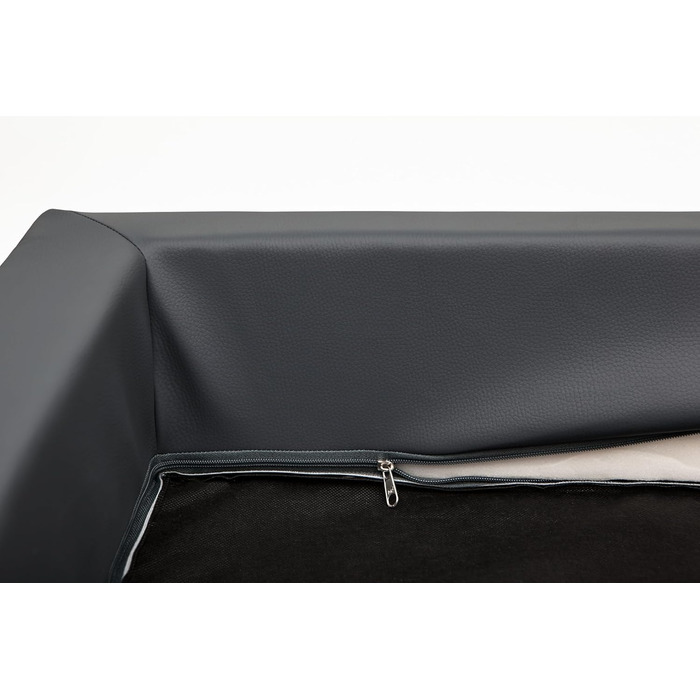 Крісло-ліжко для собак - Крісло для собак з штучної шкіри, знімний чохол, розмір M (93 x 62 см, сірий)