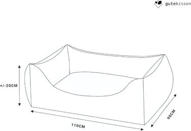 Gutekissen® Шерстяне ліжко для собак, великі породи - подушка для собак, яку можна прати - вибір кольору та розміру (80x70 см, XXL, сірий)