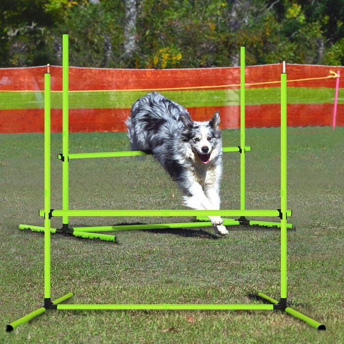 Набір для аджиліті для собак Froadp Agility Set: 4 бар'єри, стійки для слалому, регульована висота, тренувальний комплект 104x70x101 см, зелений