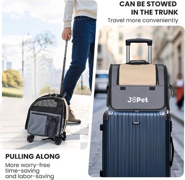 Транспортувальна сумка для домашніх тварин на колесах, рюкзак для собак та котів, сумка-переноска, оливковий колір