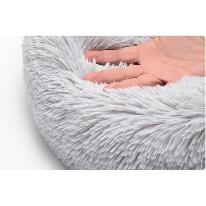 М'яке ліжко для собак у вигляді пончика, сіре, 70 см. Підходить для великих, середніх та маленьких собак та котів. Легко миється.