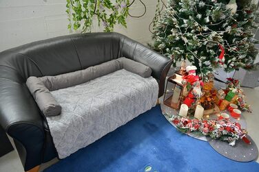 Крісло-ліжко для собак Raikou: зручне та захисне, 90x90 см, сірий меланж