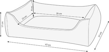 Лежак для собак і котів Dehner Sammy, 47x37x17 см, поліестер, сірий