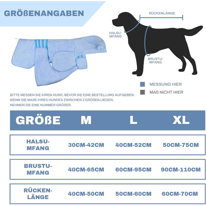 Рушник для собак середніх та великих порід, швидковисихаючий, з мікрофібри, для купання та плавання, довжина спини 40-50 см