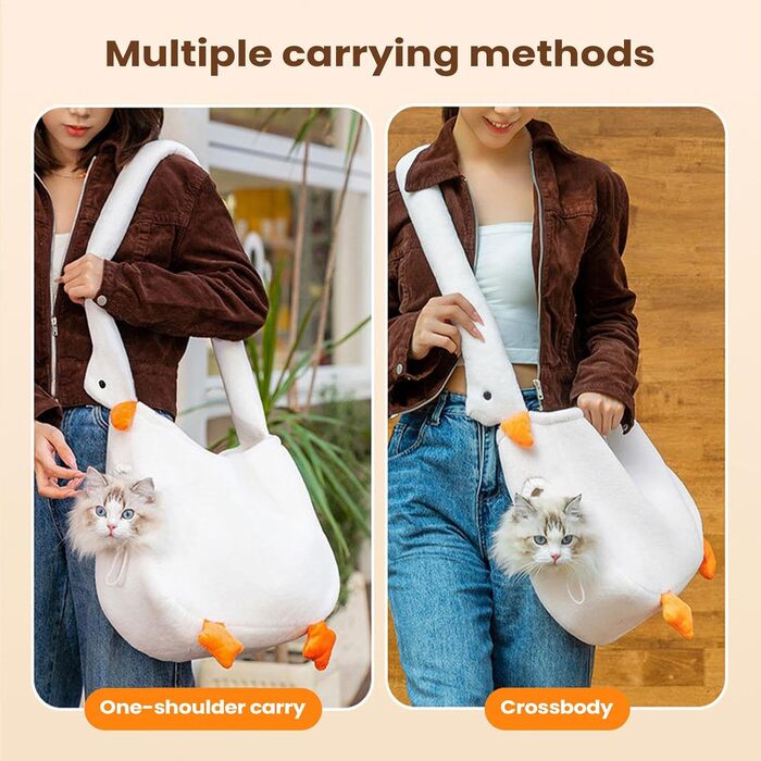 Рюкзак для тварин Haustiertrage: переноска для котів та собак з жорстким дном, Anti-Fucht, для подорожей, Riemen, Anima Design (S, Big goose)