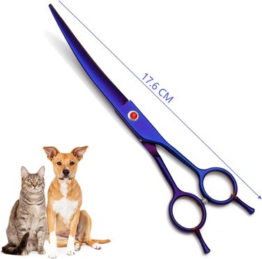 Набір професійних ножиць для собак та котів 4-в-1, з витончувальними ножицями, гребінцем, нержавіюча сталь 440C