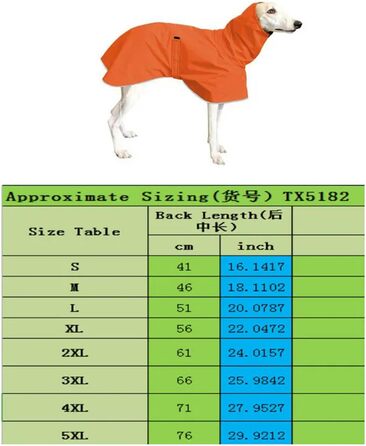Водонепроникна тепла куртка для віндхундів на зиму, регульована, флісова, для великих та середніх собак (Оранжева, L)
