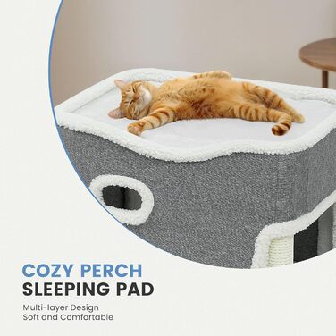 Кіт-будинок для дому, розкладний, великий, з когтеточкою для полиці, кіт-будинок-печера, ліжко-печера для котів, кігтеточка, кіт-будинок-бочка, для лазіння, з опорами