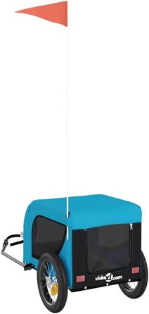 Причіп для велосипеда, переноска для собак та домашніх тварин, 124x53x53 см, блакитний та чорний