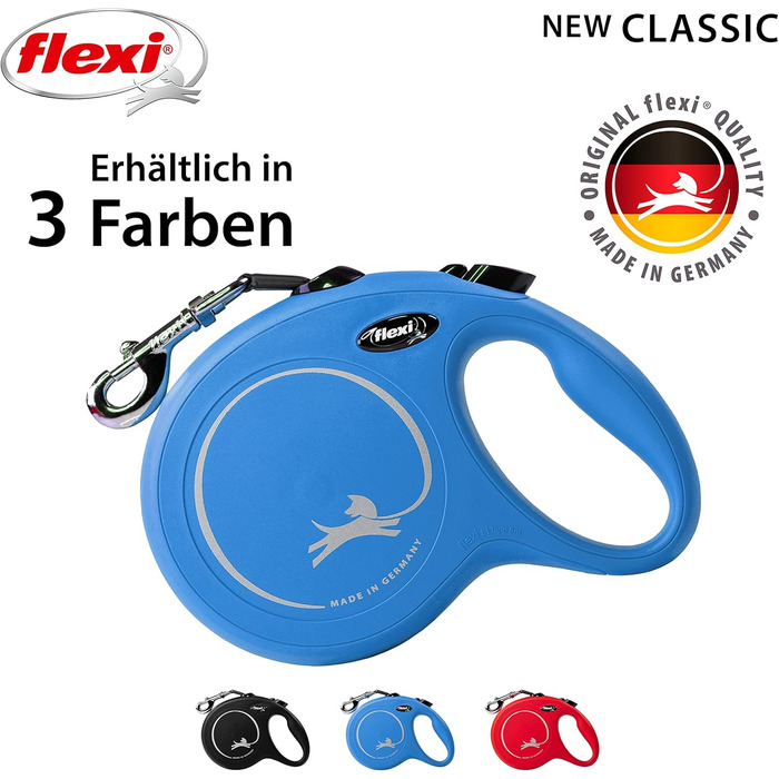 Flexi Classic L рулетка для собак до 50 кг (8 м, блакитна)