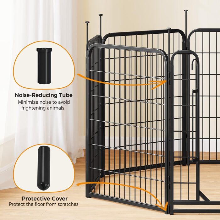 Клітка для собак Yaheetech 8-секційна, 80 см, вольєр для собак, з'єднувальні стержні, складана клітка для собак у квартиру та сад, без інструментів, 80 см висота, 8 шт.