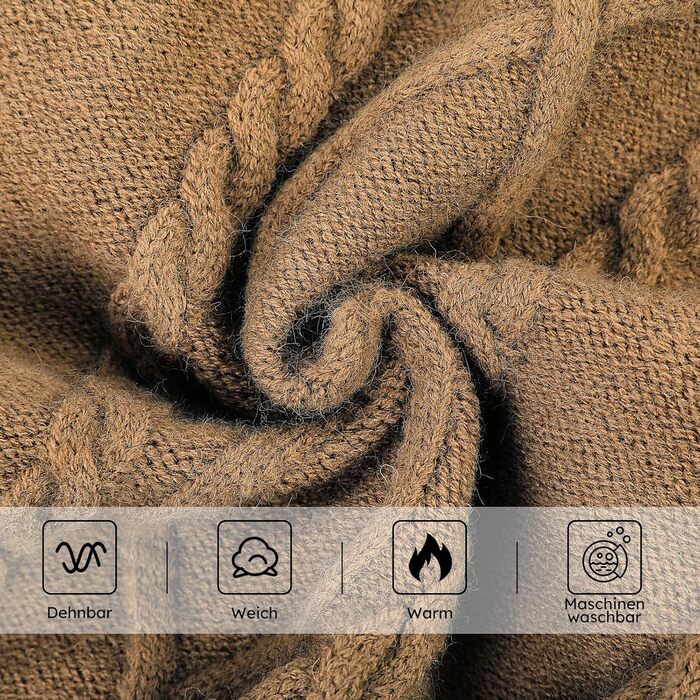 Теплий в'язаний пуловер для собак середніх порід Queenmore (для такс, французького бульдога, чихуахуа, коргі), коричневий, розмір M