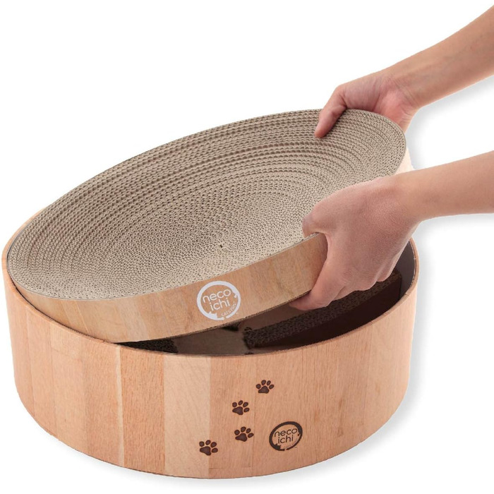 Кігтеточка-лежанка Necoichi Cozy Kratznapf для котів, 1.31 кг (підкладка дуб, Regular)
