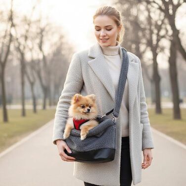 Транспортна сумка для кота/собаки Husoiuy | Водонепроникна сумка-переноска для зимового використання | З кріпленням на ремінь безпеки | Для маленьких та середніх порід | Сіра