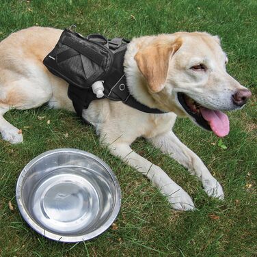 Водна пляшка для собак Kurgo RSG з сумкою, сумісна з MOLLE, блакитна. Підходить для службових собак.