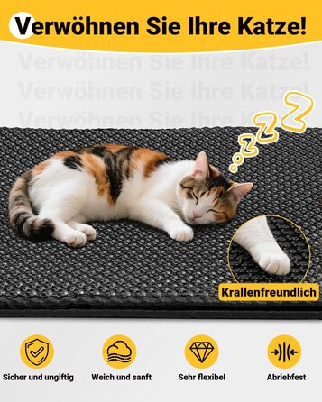 Килимок для котячого туалету Ycozy Katzenklo Matte XL 90x60 см, EVA, двошаровий, вологостійкий, легко миється, бежевий