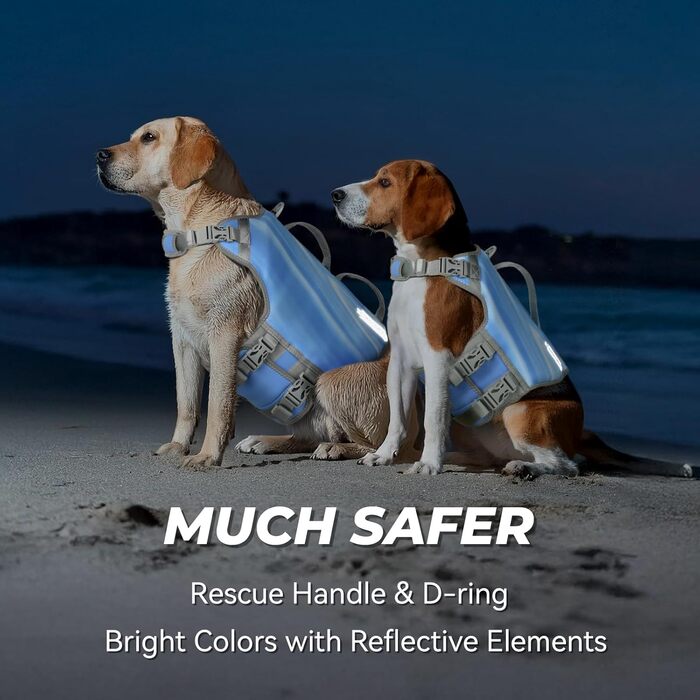 Жилет рятувальний для собак VIVAGLORY Neoprene, блакитний, розмір S (51-56 см)
