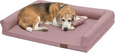 Ортопедичне ліжко для собак Juelle, розмір M (100x75 см), пудрово-рожевий колір, знімний чохол, машинне прання, Lucky M-XXL