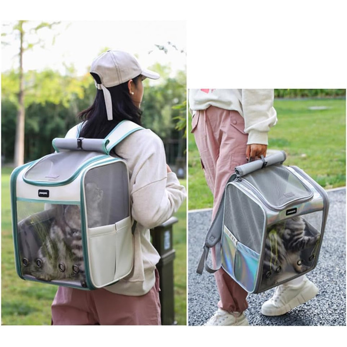 Рюкзак для тварин: переноска для собак та котів до 10 кг, жовта, дихаюча, складна, з прозорим вікном