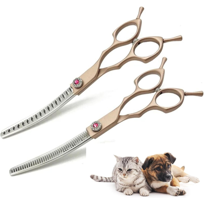 Ножиці для грумінгу собак і котів Floraslee - професійні ножиці для стрижки шерсті з регулюванням (тонкість 40-50%)