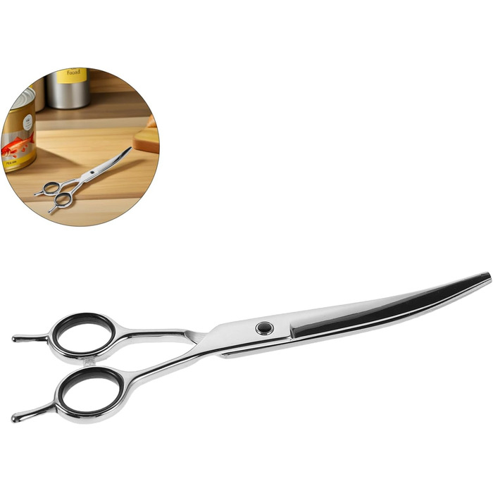 Професійна ножиця для собак та котів з ергономічною ручкою. Високоякісна сталь, безпечна та зручна для грумінгу.