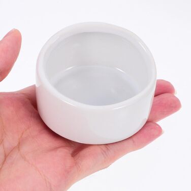 Набір мисок для гризунів Ipetboom (2 шт.) - білі миски для води та їжі для хом'яків, кроликів, морських свинок, мишей (середній)