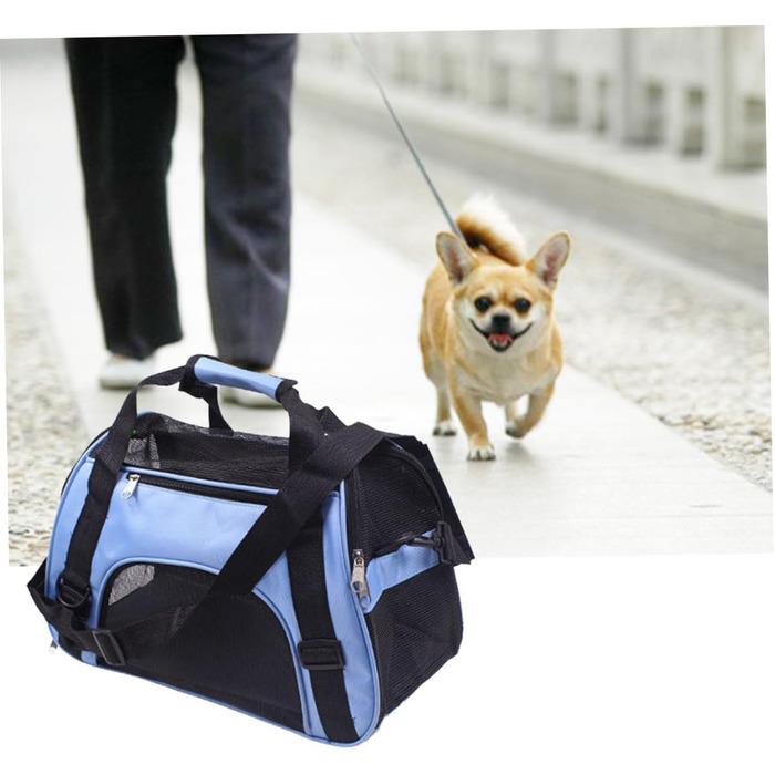 Рюкзак для вигулу собак і котів LOLIPPYY, великий, дихаючий, блакитний