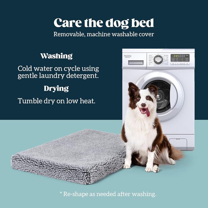 Лежанка для собак Stoutwool 10см, стійка до кусання, ортопедична, для маленьких порід, 58x41x10см, сіра