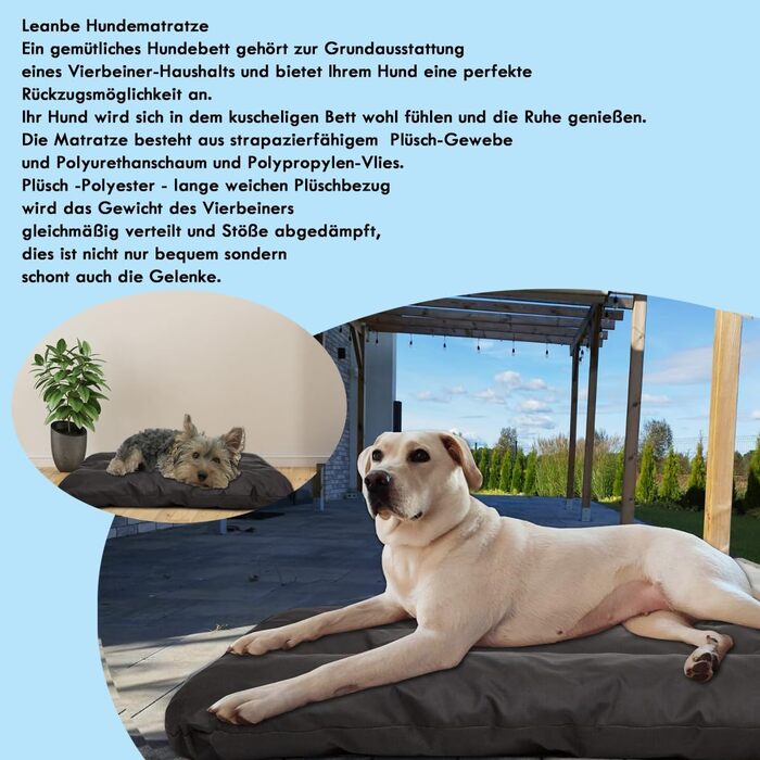 Підстилка для собак, лежанка, матрац для собак (Чорний Оксфорд, L:100x70x8 см)