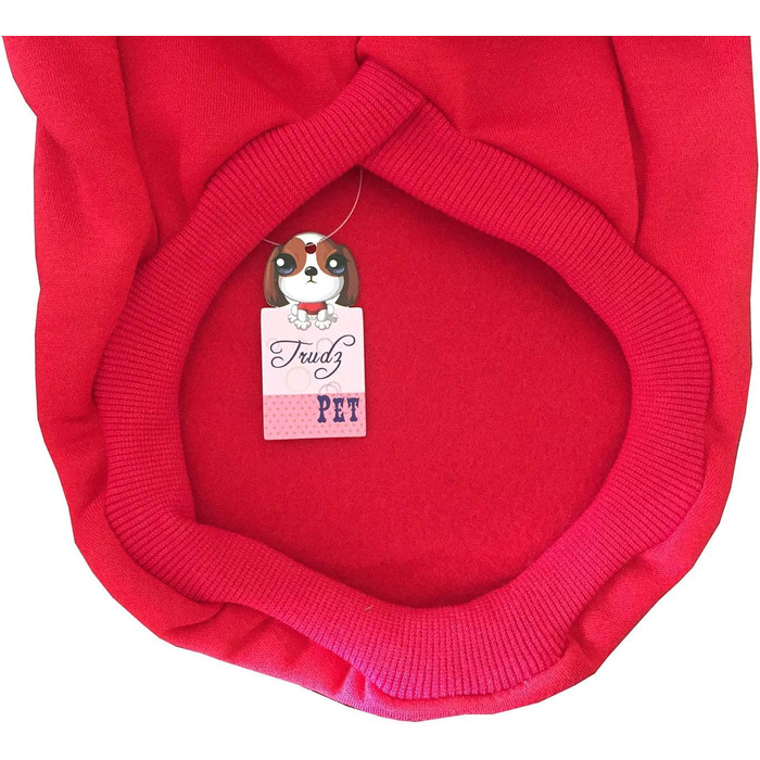 Світшот для собак Izefia з капюшоном, теплий флісовий светр з бавовни для маленьких, середніх та великих собак (S, червоний)