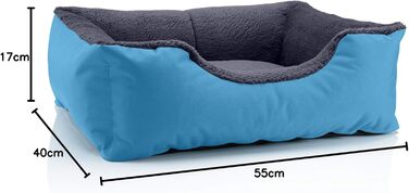 Ліжко для собак BedDog Teddy, чорно-коричневе, XXL, з міцної Cordura та Microfaser-Velours, зручне, для дому та вулиці, 50x35x17 см