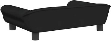 Крісло-ліжко для собак, м'яке ліжко для тварин, лежанка для маленьких собак та котів, чорний велюр 70 x 48 x 22 см