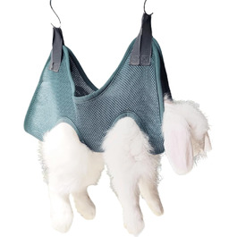 Гамак для кроликів з ремінком безпеки для догляду за кігтями та шерстю, сумка для купання кроликів, сумка для догляду за кігтями котів, аксесуар для догляду за дрібними тваринами (Сірий, XXS)