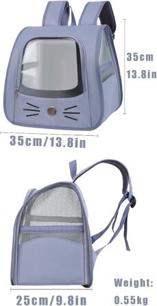 Транспортувальна сумка-рюкзак для котів та дрібних тварин (блакитна)