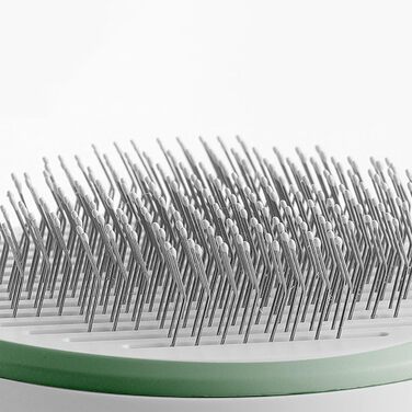 Гребінець Slicker для собак та котів | Гребінець для вичісування шерсті кошенят - Ергономічний, з UV-функцією, кнопкою випуску шерсті. Підходить для щоденного догляду за тваринами. Зелений (білий)