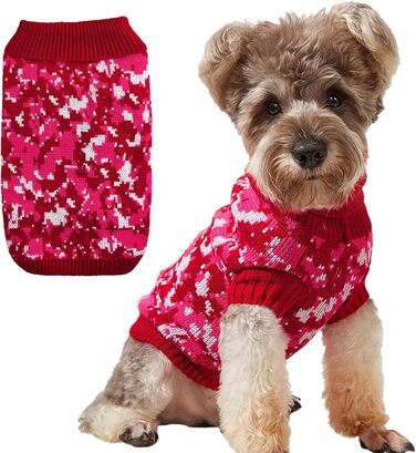 Світшот для собак Jecikelon, камуфляж, з коміром-стійкою, теплий, для маленьких собак та котів, розмір L, зелений