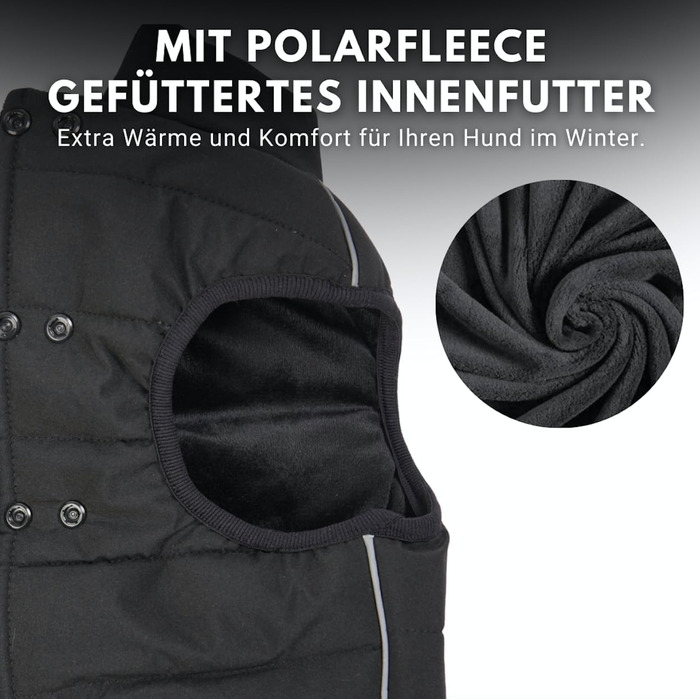 Зимова куртка для собак Spark Paws Warmshield™, чорна, теплий фліс, водовідштовхуюча, вітрозахисна, з відбивачами, для середніх і великих порід, захист від холоду, парка