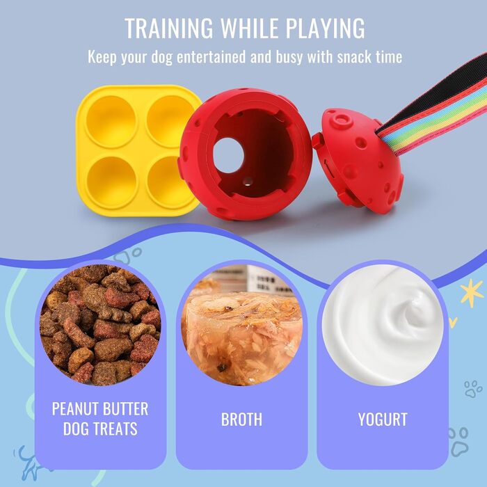 Іграшка для собак Larimuer Schleckball: інтерактивна годівниця-іграшка з силікону (червона)