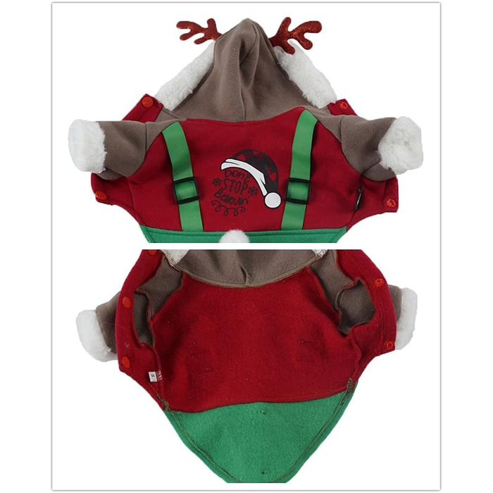 Теплий святковий пуловер для собак SAMGU з капюшоном, різдвяний ельф, XXL