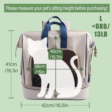 Розширювана переноска для котів – складана переноска для котів та маленьких собак до 6 кг, легка переноска-сумка для собак, дихаюча та компактна переноска, світло-сіра (біло-блакитна)