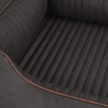 Ортопедичне собаче ліжко Knuffelwuff Columbia XL з лазерного стеганого штучного шкіряного покриття, 105 x 75 см. Знімний чохол, легко мити. Підходить для великих, середніх та маленьких собак (Чорний, L 105 x B 75 x H 25 см)