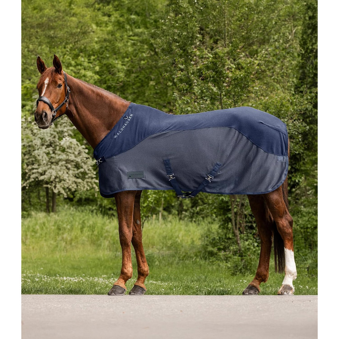 Флісова попона-рубашка для коней Waldhausen Comfort, нічний синій, 135 см
