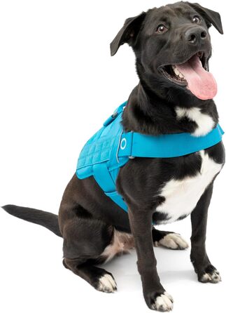 Шлейка для собак Kurgo Townie RSG, тренувальна жилетка з ручкою, світловідбиваюча, сумісна з MOLLE, XL, блакитна