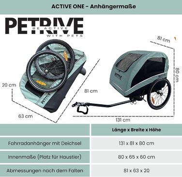 Причіп для велосипеда для собак до 40 кг, будівельник Active ONE 2в1, причіп для собак з підвіскою, світло-зелений
