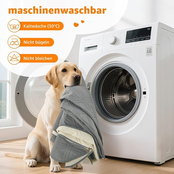 Водонепроникний килимок для собак Pick for Life, 208x304 см (Сірий) - захист дивану та ліжка