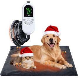 Килимок грілка для котів та собак Qoosea, регульована температура 30-60°C, таймер 12 годин, вологостійкий, електричний, 45*45 см / 45*70 см
