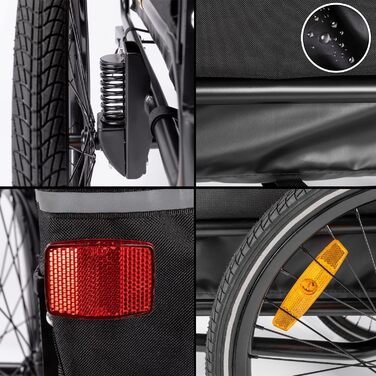 Причіп для собак CXWXC 2-в-1: велосипедний причіп та візок для собак з амортизаторами, сірий, вантажопідйомність 40 кг